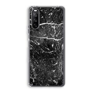 CaseCompany Zwart marmer: Sony Xperia 10 III Transparant Hoesje