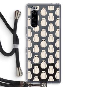 CaseCompany Uilen: Sony Xperia 5 Transparant Hoesje met koord