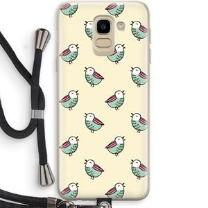 CaseCompany Vogeltjes: Samsung Galaxy J6 (2018) Transparant Hoesje met koord