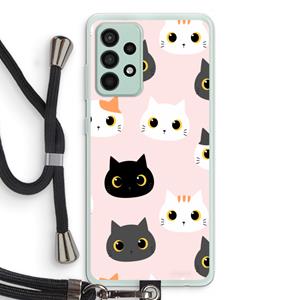 CaseCompany Katten: Samsung Galaxy A52s 5G Transparant Hoesje met koord