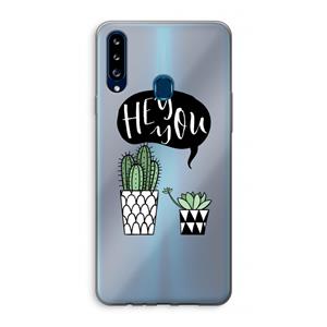 CaseCompany Hey you cactus: Samsung Galaxy A20s Transparant Hoesje