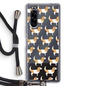 CaseCompany Doggy: Sony Xperia 5 Transparant Hoesje met koord