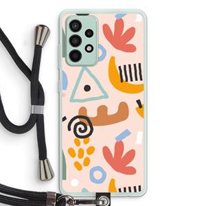 CaseCompany Abstract: Samsung Galaxy A52s 5G Transparant Hoesje met koord