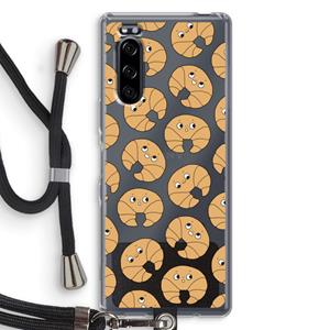 CaseCompany Croissant: Sony Xperia 5 Transparant Hoesje met koord