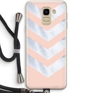 CaseCompany Marmeren pijlen: Samsung Galaxy J6 (2018) Transparant Hoesje met koord