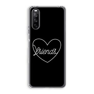 CaseCompany Friends heart black: Sony Xperia 10 III Transparant Hoesje