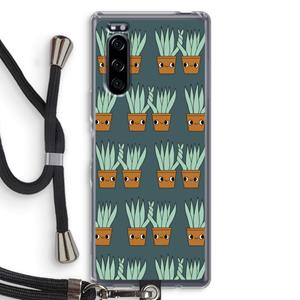 CaseCompany Sansevieria: Sony Xperia 5 Transparant Hoesje met koord