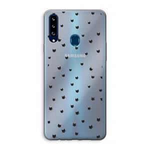 CaseCompany Kleine kattenkopjes: Samsung Galaxy A20s Transparant Hoesje