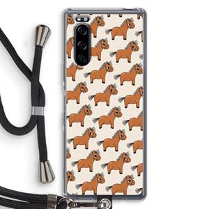 CaseCompany Pony: Sony Xperia 5 Transparant Hoesje met koord