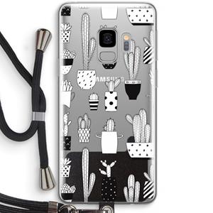 CaseCompany Cactusmotief: Samsung Galaxy S9 Transparant Hoesje met koord
