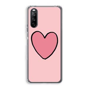 CaseCompany Hartje: Sony Xperia 10 III Transparant Hoesje