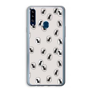 CaseCompany Miauw: Samsung Galaxy A20s Transparant Hoesje