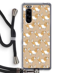 CaseCompany Doggy: Sony Xperia 5 Transparant Hoesje met koord