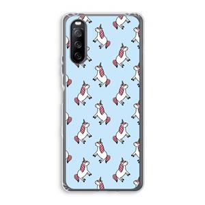 CaseCompany Eenhoorns overal: Sony Xperia 10 III Transparant Hoesje