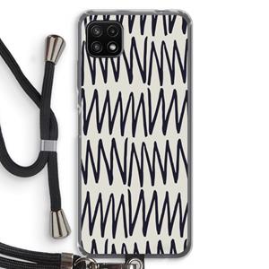 CaseCompany Marrakech Zigzag: Samsung Galaxy A22 5G Transparant Hoesje met koord