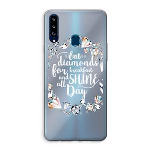 CaseCompany Diamonds: Samsung Galaxy A20s Transparant Hoesje