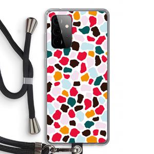 CaseCompany Colored Giraffe: Samsung Galaxy A72 5G Transparant Hoesje met koord