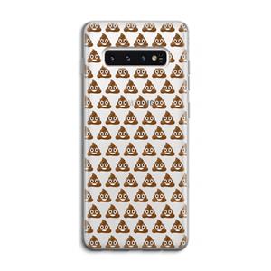 CaseCompany Poop emoji: Samsung Galaxy S10 4G Transparant Hoesje