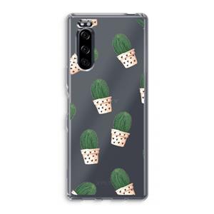 CaseCompany Cactusprint roze: Sony Xperia 5 Transparant Hoesje