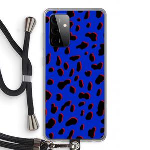 CaseCompany Blue Leopard: Samsung Galaxy A72 5G Transparant Hoesje met koord