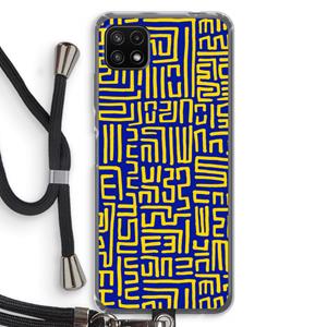 CaseCompany Majorelle Blue Print: Samsung Galaxy A22 5G Transparant Hoesje met koord
