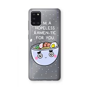 CaseCompany I'm A Hopeless Ramen-Tic For You: Samsung Galaxy A31 Transparant Hoesje