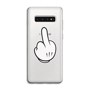 CaseCompany Middle finger white: Samsung Galaxy S10 4G Transparant Hoesje