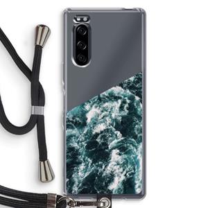 CaseCompany Zee golf: Sony Xperia 5 Transparant Hoesje met koord