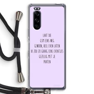 CaseCompany GSM: Sony Xperia 5 Transparant Hoesje met koord