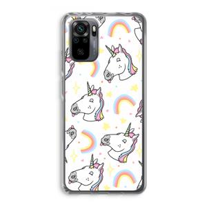 CaseCompany Rainbow Unicorn: Xiaomi Redmi Note 10 Pro Transparant Hoesje