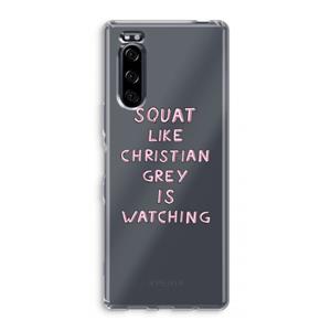 CaseCompany Christian Grey: Sony Xperia 5 Transparant Hoesje