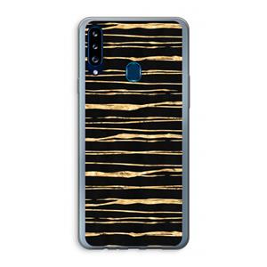CaseCompany Gouden strepen: Samsung Galaxy A20s Transparant Hoesje