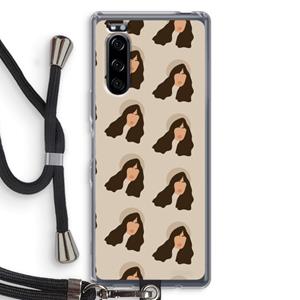 CaseCompany Bonjour mon amour: Sony Xperia 5 Transparant Hoesje met koord