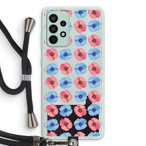 CaseCompany Klaproosjes: Samsung Galaxy A52s 5G Transparant Hoesje met koord
