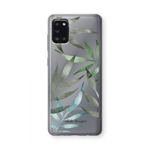 CaseCompany Tropical watercolor leaves: Samsung Galaxy A31 Transparant Hoesje