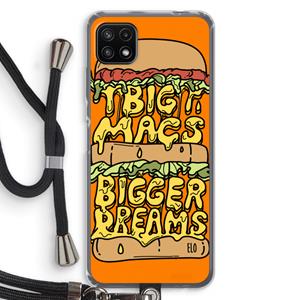 CaseCompany Big Macs Bigger Dreams: Samsung Galaxy A22 5G Transparant Hoesje met koord