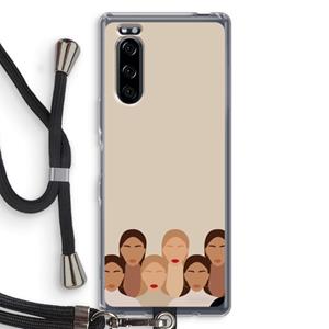 CaseCompany Girls girls girls: Sony Xperia 5 Transparant Hoesje met koord