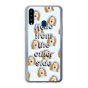 CaseCompany Hello: Samsung Galaxy A20s Transparant Hoesje