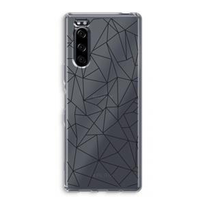 CaseCompany Geometrische lijnen zwart: Sony Xperia 5 Transparant Hoesje