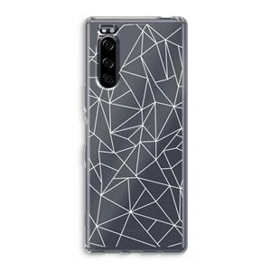CaseCompany Geometrische lijnen wit: Sony Xperia 5 Transparant Hoesje