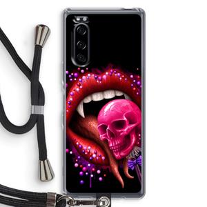 CaseCompany Dodelijk zoet: Sony Xperia 5 Transparant Hoesje met koord