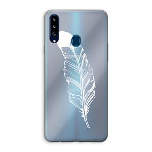 CaseCompany Pluim: Samsung Galaxy A20s Transparant Hoesje