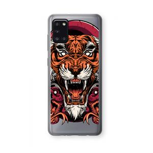 CaseCompany Tiger and Rattlesnakes: Samsung Galaxy A31 Transparant Hoesje