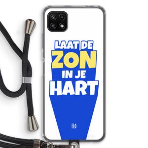 CaseCompany Laat de zon in je hart: Samsung Galaxy A22 5G Transparant Hoesje met koord