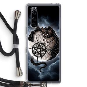 CaseCompany Volle maan: Sony Xperia 5 Transparant Hoesje met koord