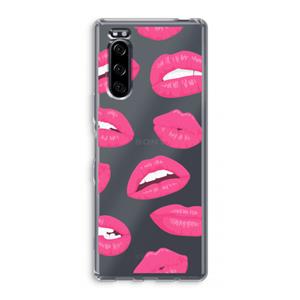 CaseCompany Bite my lip: Sony Xperia 5 Transparant Hoesje