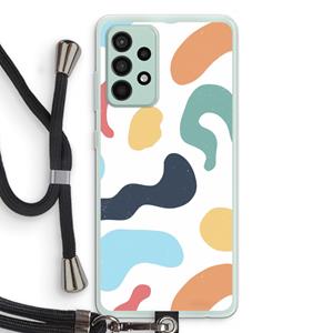 CaseCompany Memphis Shapes Blue: Samsung Galaxy A52s 5G Transparant Hoesje met koord