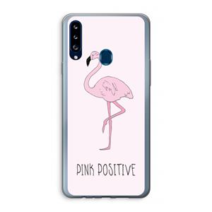 CaseCompany Pink positive: Samsung Galaxy A20s Transparant Hoesje