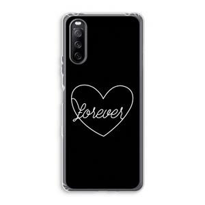 CaseCompany Forever heart black: Sony Xperia 10 III Transparant Hoesje