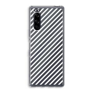 CaseCompany Strepen zwart-wit: Sony Xperia 5 Transparant Hoesje